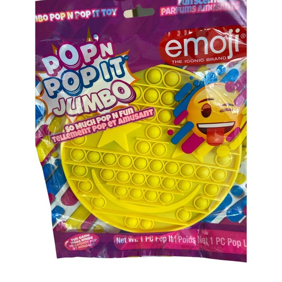 Pop N Pop It Jumbo Emoji Yellow Star Smile Fidget Relieve Stress Toy NEW - Picture 2 of 4